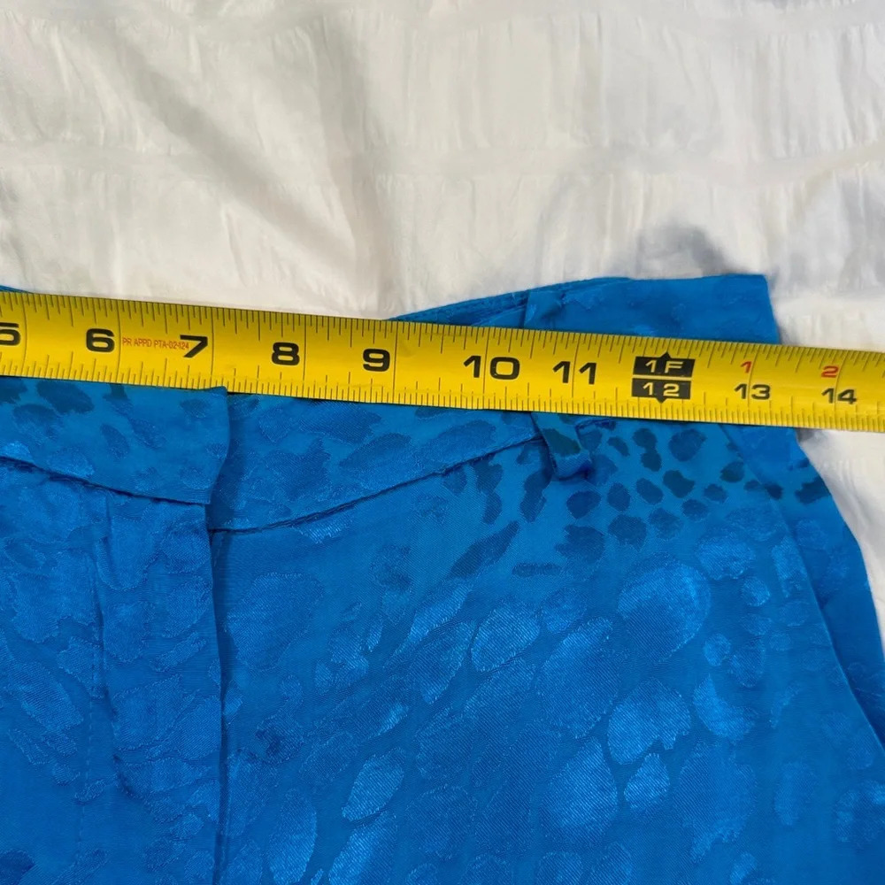 Zara Blue Patterned Satin Pants Size XS NWT - Picture 8 of 14